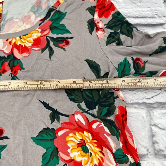 Matilda Jane Women I’m A Dreamer Bright Floral Midi Dress Long Sleeve Gray Large - Picture 6 of 9